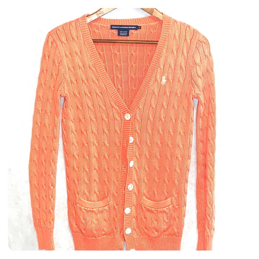 RALPH LAUREN SPORT peach sweater